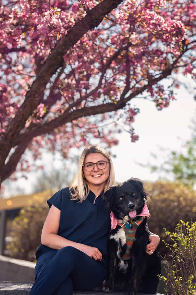 Welcome Dr. Kendra Fryburg! | Boulder Veterinarian - headshot of veterinarian in nature
